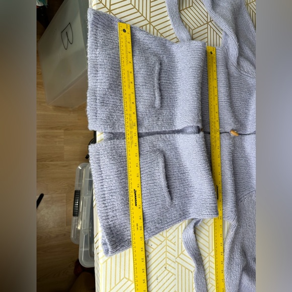 Crossing Pointe Lavender Sweater Cardigan Wool Blend Sweater Belted Size Large - Picture 12 of 14